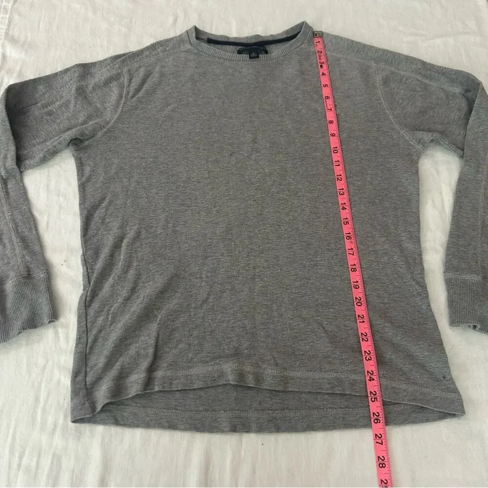 Banana Republic Gray Crewneck 100% Cotton Light Sweater Medium Classic Pullover